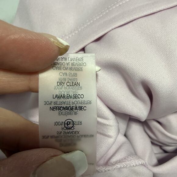 Calvin Klein Pleated Halter Neck Sheath Dress Size 10 Pale Lilac Scuba Crepe NEW - Picture 9 of 11